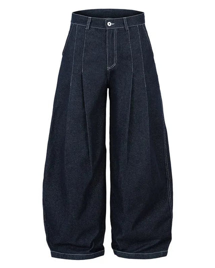 TALKLESSFASHION High Waist Pleated Blue Jeans—1007