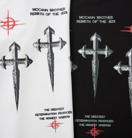 TALKLESSFASHION Hip-Hop Dark Cross Graphic Long Sleeve Tee