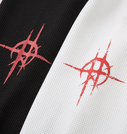 TALKLESSFASHION Hip-Hop Dark Cross Graphic Long Sleeve Tee