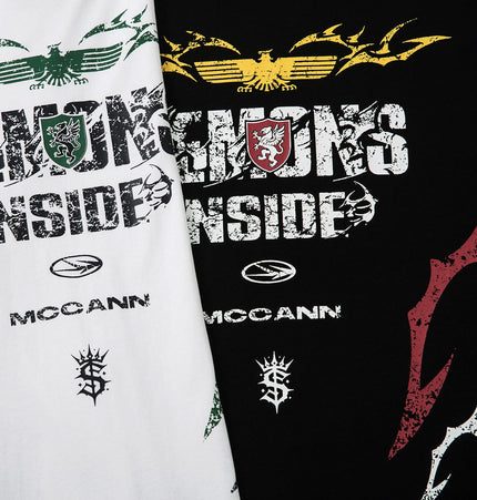 TALKLESSFASHION Hip-Hop Motorcycle Dark Print Long Sleeve Tee