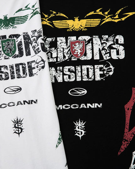 TALKLESSFASHION Hip-Hop Motorcycle Dark Print Long Sleeve Tee