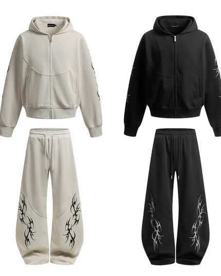 TALKLESSFASHION Hip-Hop Oversized Zipper Hoodie