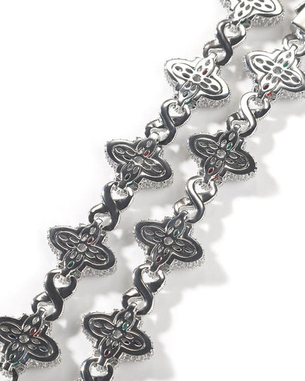 TALKLESSFASHION Hip-hop rap chain, infinite clover bracelet, fashion cool ruffian, high-end 5A zircon color necklace jewelry