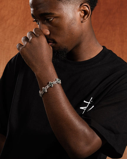 TALKLESSFASHION Hip-hop rap chain, infinite clover bracelet, fashion cool ruffian, high-end 5A zircon color necklace jewelry