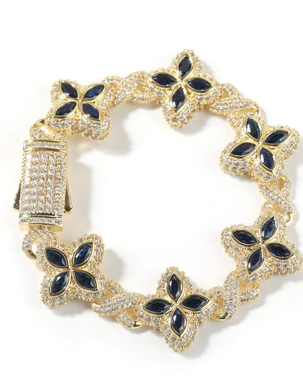 TALKLESSFASHION Hip-hop rap chain, infinite clover bracelet, fashion cool ruffian, high-end 5A zircon color necklace jewelry