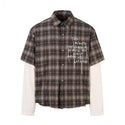 TALKLESSFASHION Hyper-Layered Plaid Tectonic Executive Top
