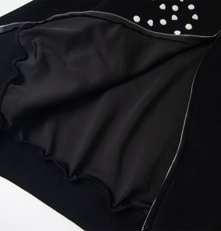 TALKLESSFASHION irregular twist zipper cardigan sweatshirt