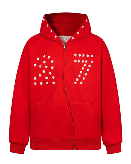 TALKLESSFASHION irregular twist zipper cardigan sweatshirt