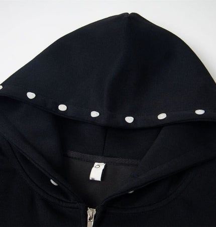 TALKLESSFASHION irregular twist zipper cardigan sweatshirt