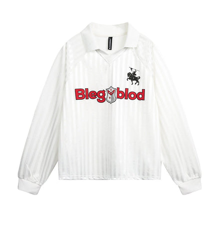 TALKLESSFASHION Jersey Campus Lapel Polo Sweatshirt