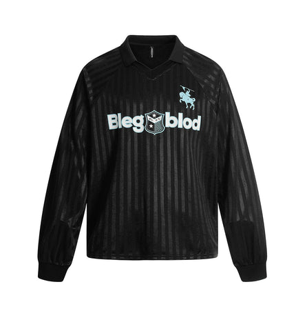 TALKLESSFASHION Jersey Campus Lapel Polo Sweatshirt