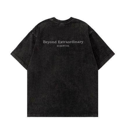 TALKLESSFASHION Jiaqlo men's 2025 spring and summer new American street fashion brand wash worn-out hand print short sleeve T-shirt men