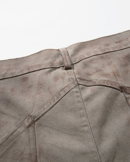 TALKLESSFASHION Jiayiku 2026 new American locomotive wasteland style heavy washed stained personalized jeans loose wide-leg pants