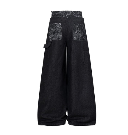 TALKLESSFASHION Jiayiku 2026 new arrivals American high street RO style heavy washed workwear wide-leg jeans loose logging pants