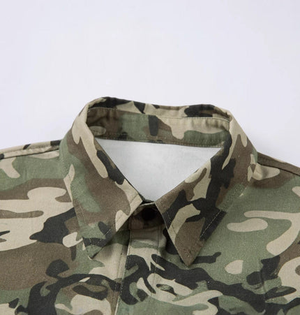 TALKLESSFASHION Jiayiku 2026 new fake two-piece floral shirt Hawaiian vacation American retro leopard print camouflage shirt long sleeves