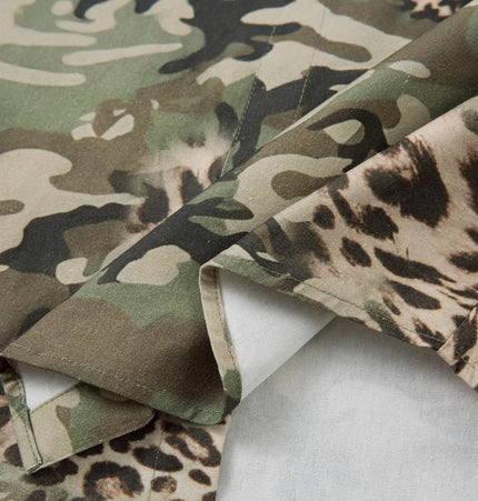 TALKLESSFASHION Jiayiku 2026 new fake two-piece floral shirt Hawaiian vacation American retro leopard print camouflage shirt long sleeves