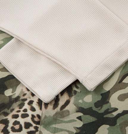 TALKLESSFASHION Jiayiku 2026 new fake two-piece floral shirt Hawaiian vacation American retro leopard print camouflage shirt long sleeves