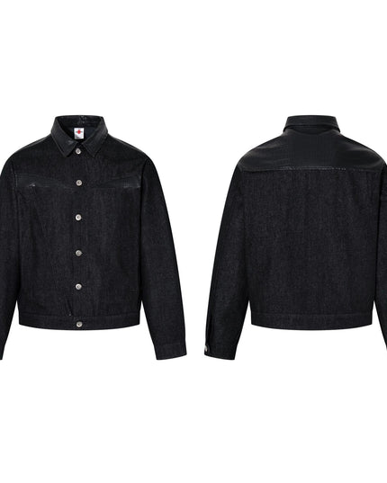 TALKLESSFASHION Jiayiku 2026 new product American retro high-quality heavy wash denim jacket patchwork jacket
