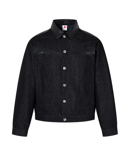 TALKLESSFASHION Jiayiku 2026 new product American retro high-quality heavy wash denim jacket patchwork jacket
