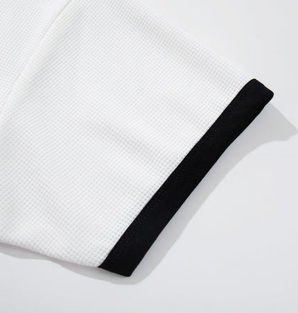 TALKLESSFASHION Jiayiku 2026 new summer T-shirts, Korean niche personality couple T-shirts, short-sleeved waffle base shirts, men and women