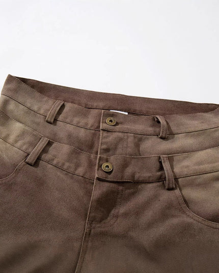 TALKLESSFASHION Jiayiku 2026 new wasteland style American high street dirty dye washed rivet jeans wide-leg cargo logging pants