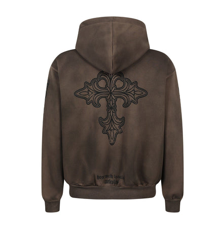 TALKLESSFASHION Jiayiku Men's 2026 New Wasteland Feng Shui Washed Stained Dyed Cardigan Sweatshirt Jacket Men's and Women's American Street Hoodie