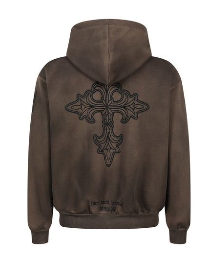 TALKLESSFASHION Jiayiku Men's 2026 New Wasteland Feng Shui Washed Stained Dyed Cardigan Sweatshirt Jacket Men's and Women's American Street Hoodie