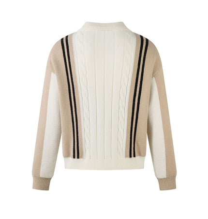TALKLESSFASHION Jiayiku men's clothing 2025 autumn new Korean lazy campus style striped knitwear motorcycle sweater base layer