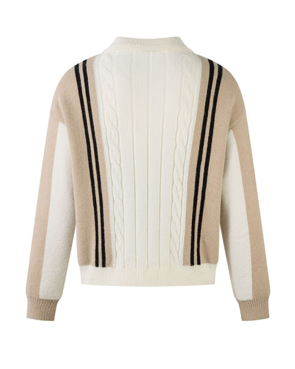 TALKLESSFASHION Jiayiku men's clothing 2025 autumn new Korean lazy campus style striped knitwear motorcycle sweater base layer