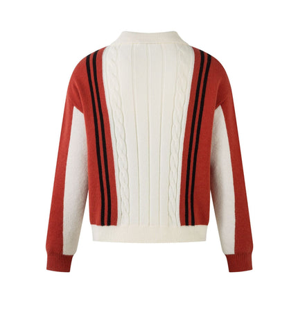 TALKLESSFASHION Jiayiku men's clothing 2025 autumn new Korean lazy campus style striped knitwear motorcycle sweater base layer