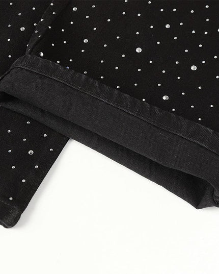 TALKLESSFASHION Jiayiku Men's Fall 2025 New American High Street RO Style Heavy Industry Hot Diamond Jeans High-end Wide-leg Pants