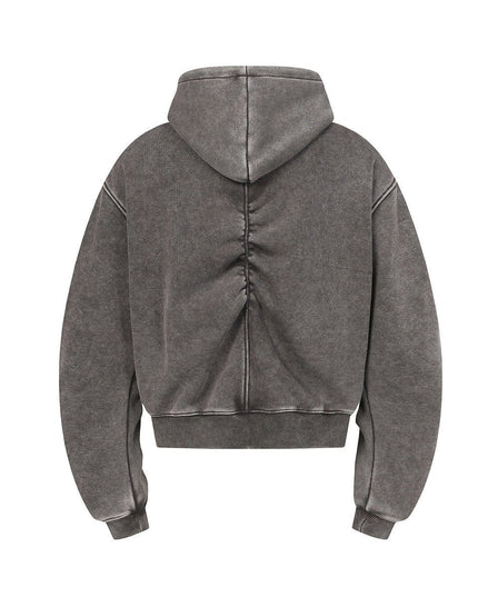 TALKLESSFASHION Jiayiku Men's Fall 2025 New American Street Personality Hoodie Pleated Washed Old Hoodie with Fleece