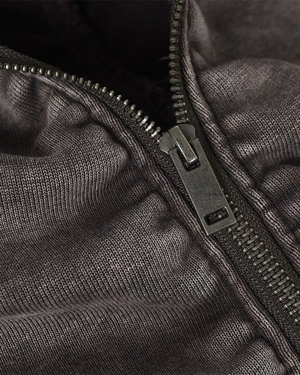 TALKLESSFASHION Jiayiku Men's Fall 2025 New American Street Personality Hoodie Pleated Washed Old Hoodie with Fleece