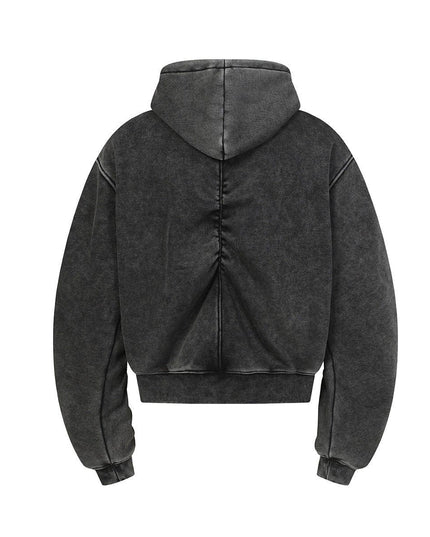TALKLESSFASHION Jiayiku Men's Fall 2025 New American Street Personality Hoodie Pleated Washed Old Hoodie with Fleece