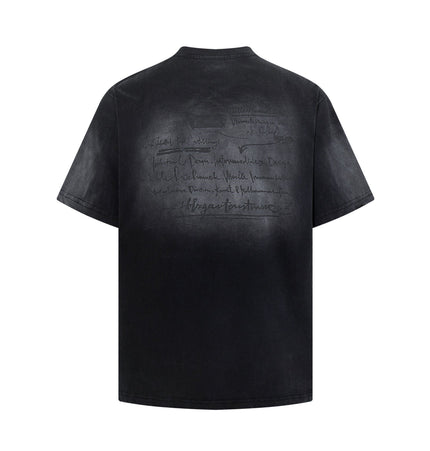 TALKLESSFASHION Jiayiku Men's Summer 2026 New American Street Hip Hop Trendy Brand Tee Cultural Shirt Dark Washed T-Shirt
