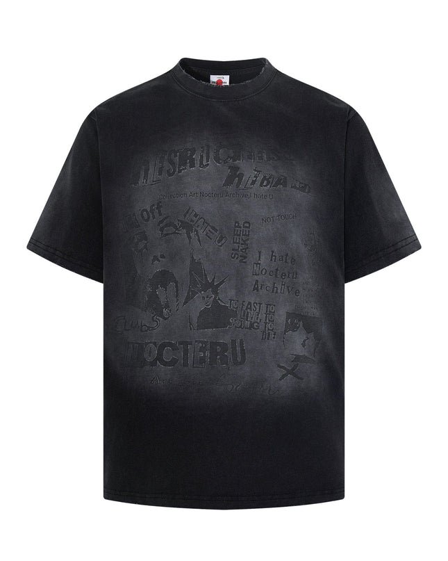 TALKLESSFASHION Jiayiku Men's Summer 2026 New American Street Hip Hop Trendy Brand Tee Cultural Shirt Dark Washed T-Shirt