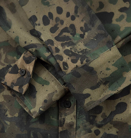 TALKLESSFASHION Jiayiku's 2026 new American street trendy brand leopard print camouflage shirt long-sleeved ins trendy street ruffian shirt