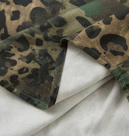 TALKLESSFASHION Jiayiku's 2026 new American street trendy brand leopard print camouflage shirt long-sleeved ins trendy street ruffian shirt