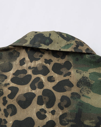 TALKLESSFASHION Jiayiku's 2026 new American street trendy brand leopard print camouflage shirt long-sleeved ins trendy street ruffian shirt