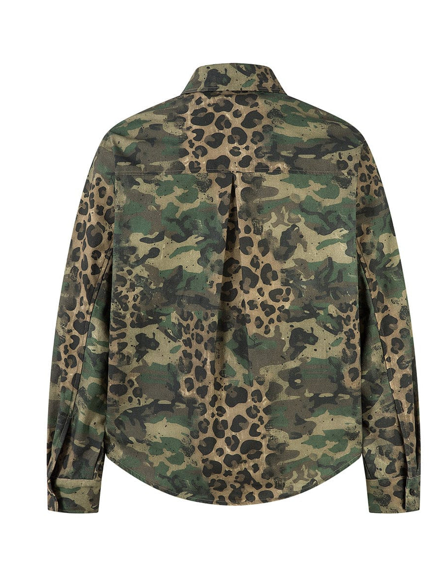 TALKLESSFASHION Jiayiku's 2026 new American street trendy brand leopard print camouflage shirt long-sleeved ins trendy street ruffian shirt
