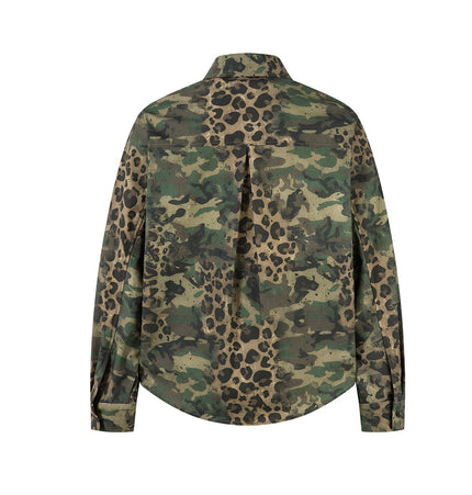 TALKLESSFASHION Jiayiku's 2026 new American street trendy brand leopard print camouflage shirt long-sleeved ins trendy street ruffian shirt