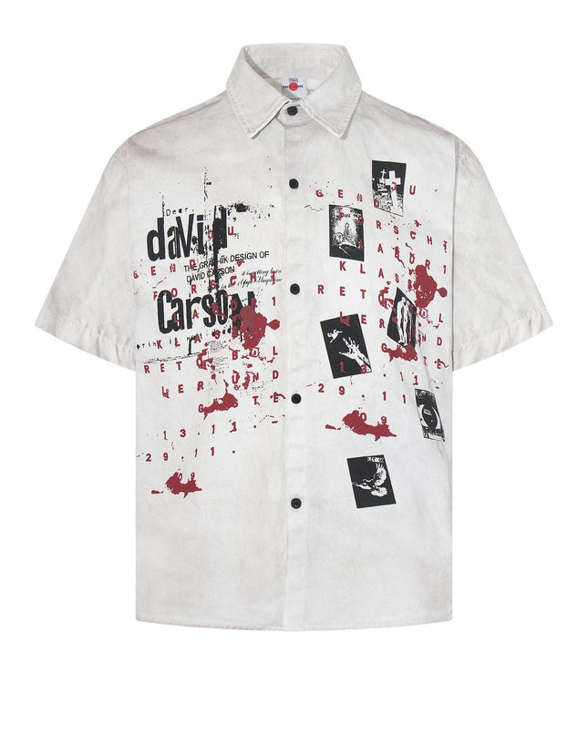 TALKLESSFASHION Jiayiku's 2026 new American wasteland style dirty dyeing distressed niche design short-sleeved shirt ins trendy ruffian