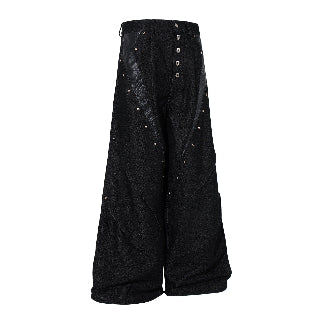 TALKLESSFASHION Jiayiku's 2026 new arrivals, American high street RO style, special-shaped deconstruction, motorcycle-style personalized jeans, loose wide-leg pants