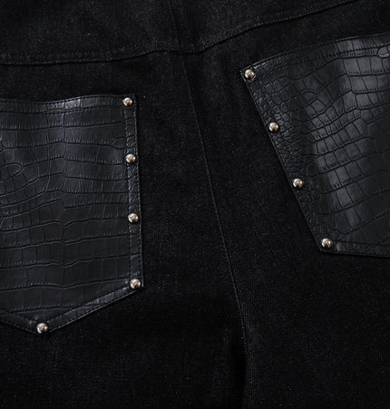 TALKLESSFASHION Jiayiku's 2026 new arrivals, American high street RO style, special-shaped deconstruction, motorcycle-style personalized jeans, loose wide-leg pants