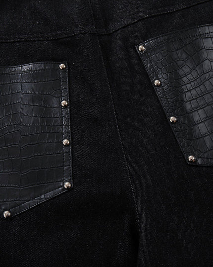 TALKLESSFASHION Jiayiku's 2026 new arrivals, American high street RO style, special-shaped deconstruction, motorcycle-style personalized jeans, loose wide-leg pants