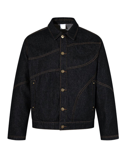 TALKLESSFASHION Jiayiku's 2026 new arrivals, American retro old money style, deconstructed design, washed water, primary color denim jacket, jacket for men
