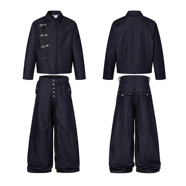 Aviation Buckle Primary Denim Jacket