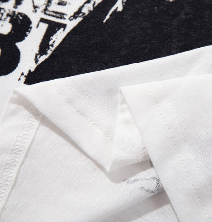 TALKLESSFASHION Jiayiku's 2026 new summer T-shirt, American hip-hop niche personality, punk rock character, short-sleeved base shirt
