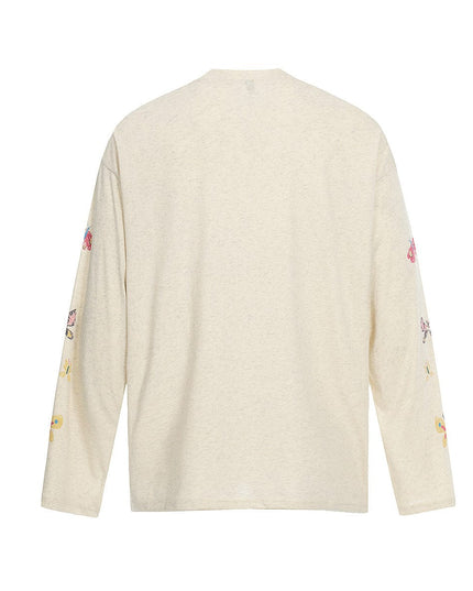 TALKLESSFASHION Jiayiku's 2026 spring/summer new printed T-shirt long-sleeved American trendy brand personalized graffiti color sports base shirt