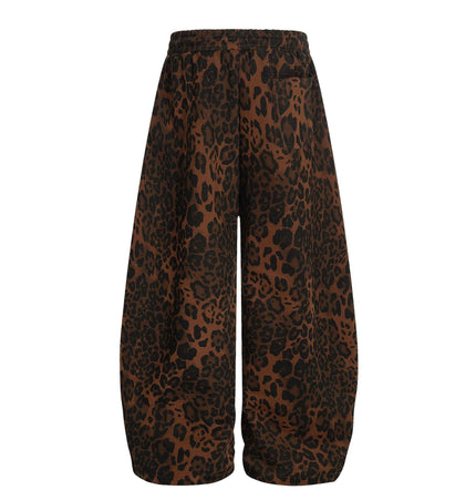 TALKLESSFASHION Jiayiku trendy brand 2025 American retro leopard print sweatpants scimitar pants men's and women's vibe ruffians handsome loose wide-leg pants